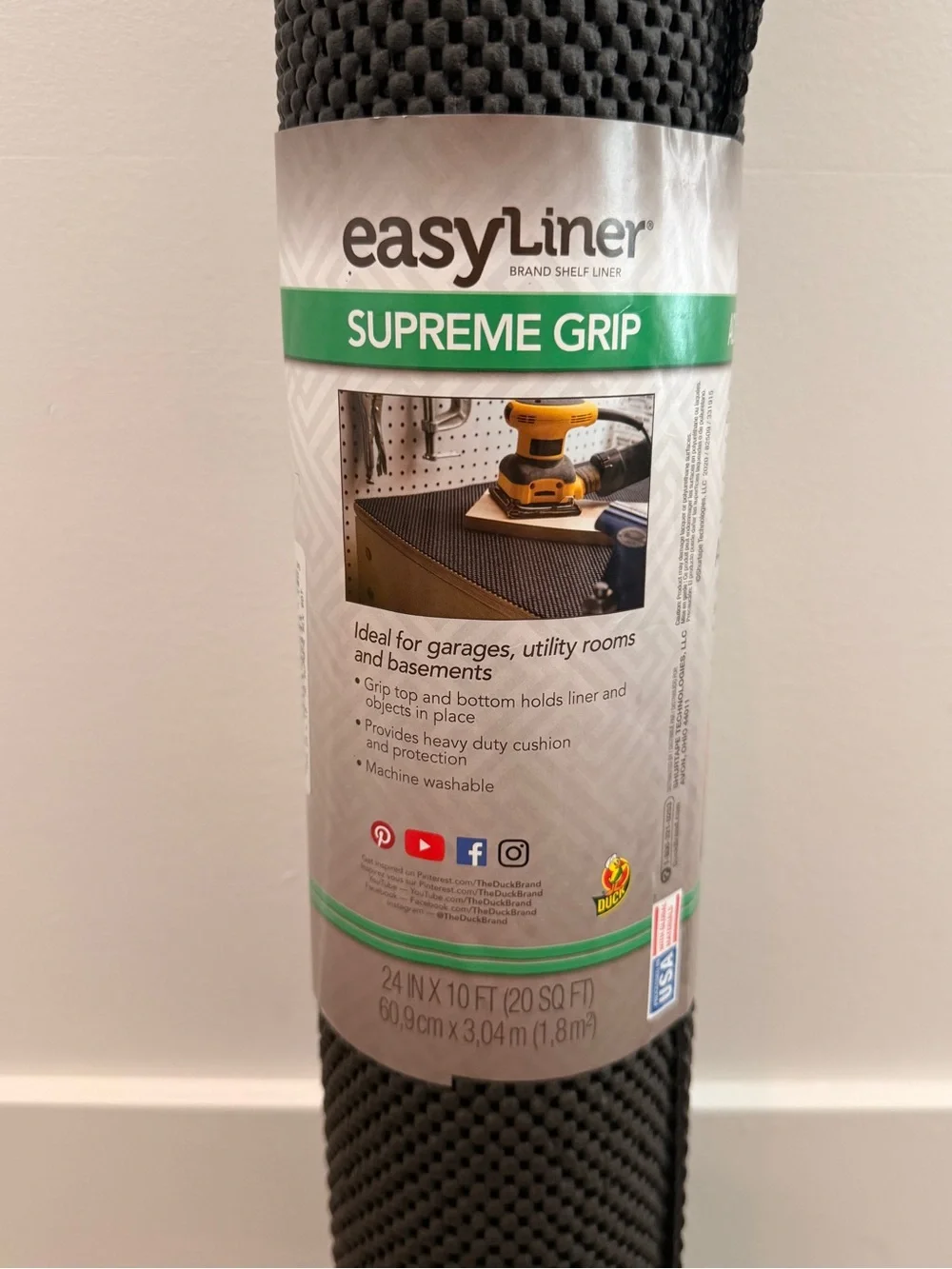 NEW! Supreme Grip Non-Slip Shelf Liner - Black